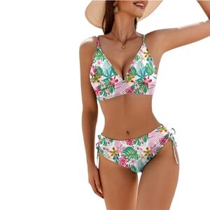 AI'MAGE 2 PIECE FLORAL BIKINI BATHING SWIMSUIT SIZE LARGE NWT